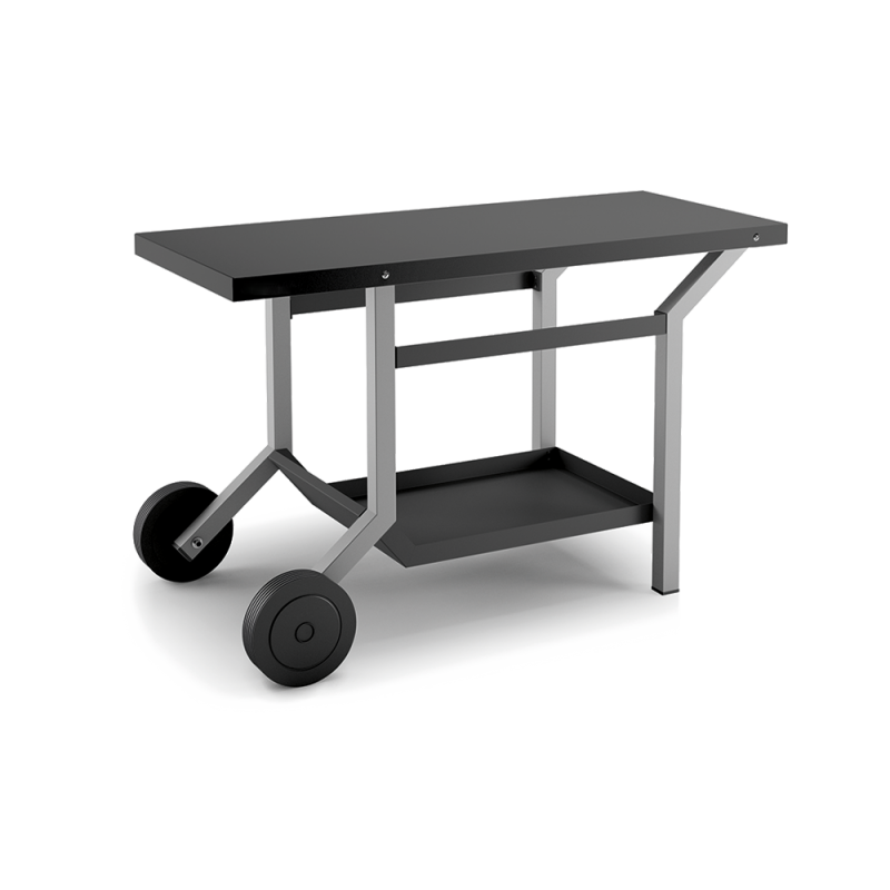 Table roulante acier noir et gris clair Table roulante acier noir et gris clair