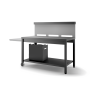 Table roulante crédence acier noir et gris clair