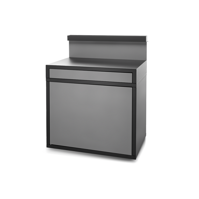 Support desserte acier fermé noir et gris clair Support desserte acier fermé noir et gris clair